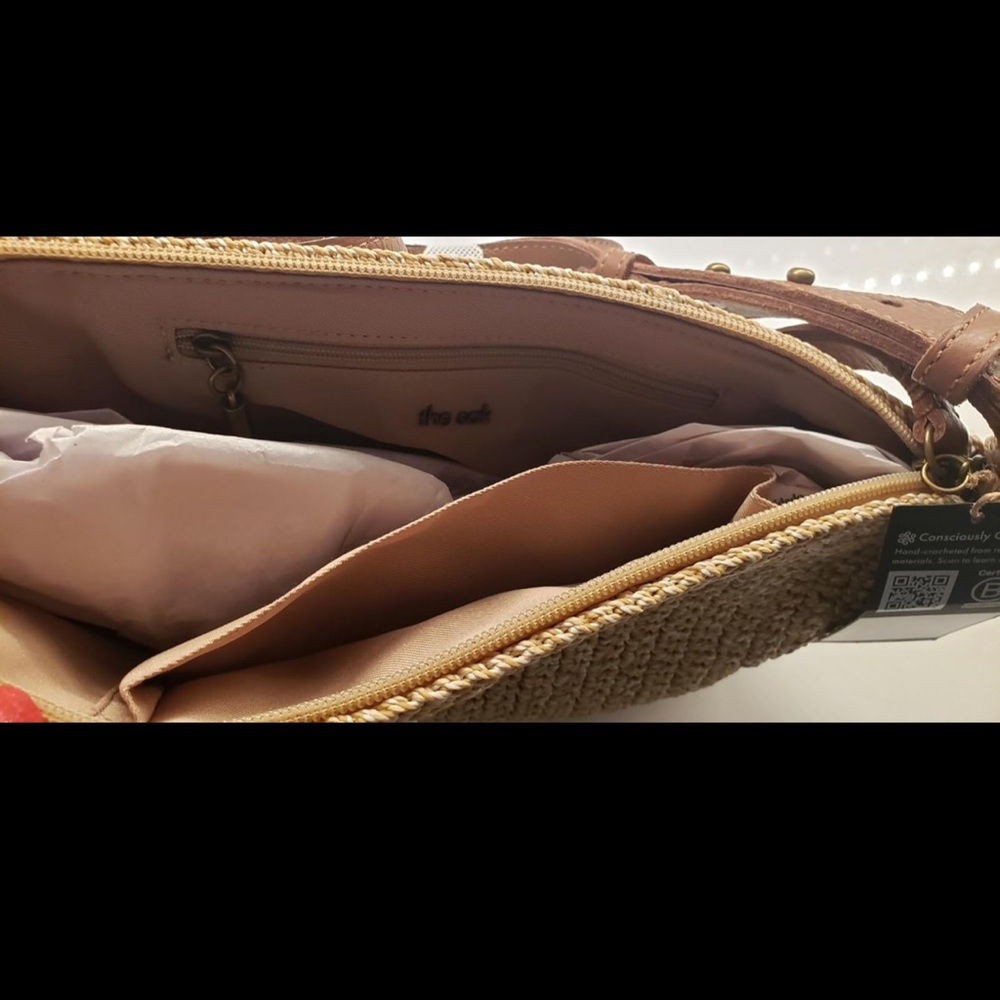 New The Sak Tess Gen Sling Purse Tan and Brown Crochet Bag - Picture 10 of 13